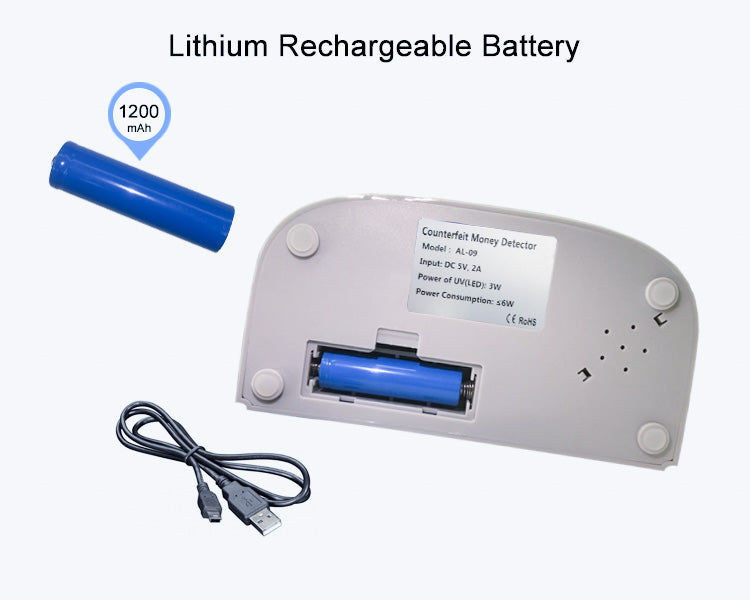 AL-09 UV LED Fake Note Detector, Counterfeit Money Checker