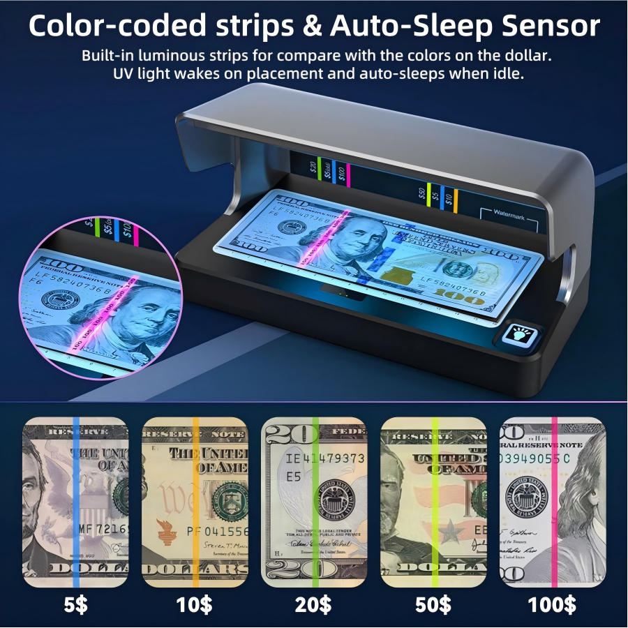 AL-12 Fake Note Detector, UV Money Checker for Clear Cash Verification