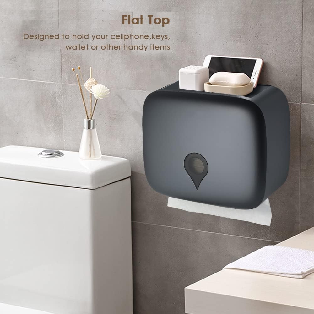 Black Tissue Dispenser, Wall Mounted Tissue Box Holder
