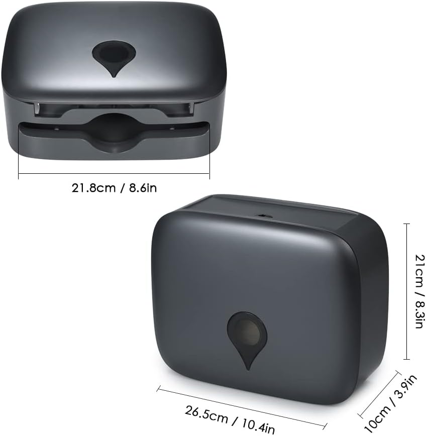 Black Tissue Dispenser, Wall Mounted Tissue Box Holder