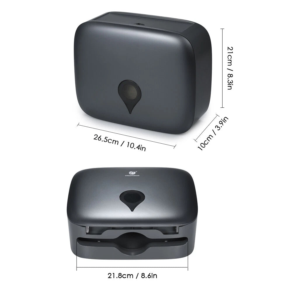Black Tissue Dispenser, Wall Mounted Tissue Box Holder