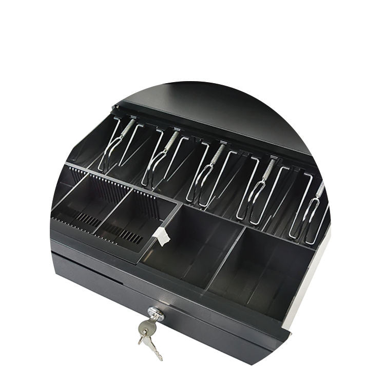 Black Cash Register with Cash Drawer - Electronic POS for Shop & Retail