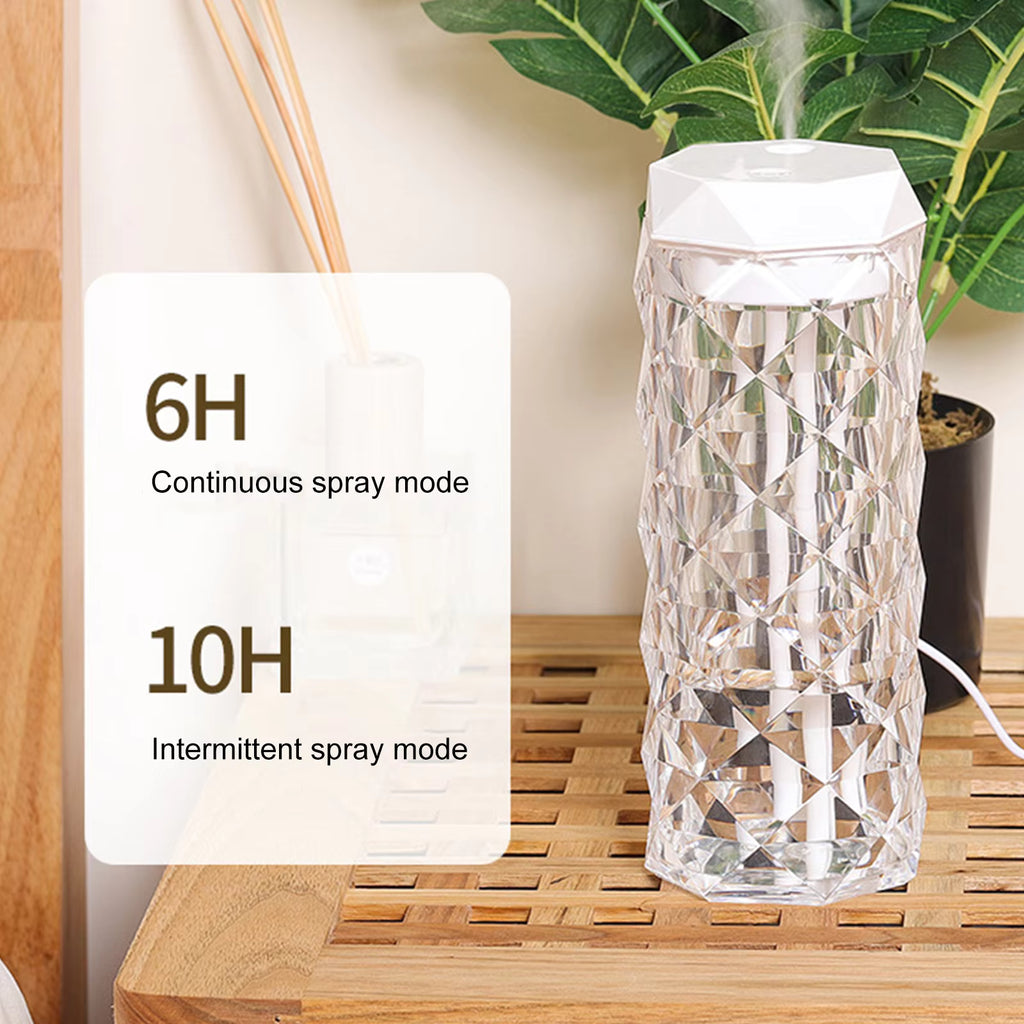 Crystal Humidifier - Cool Mist Ultrasonic Air Humidifier with LED Light