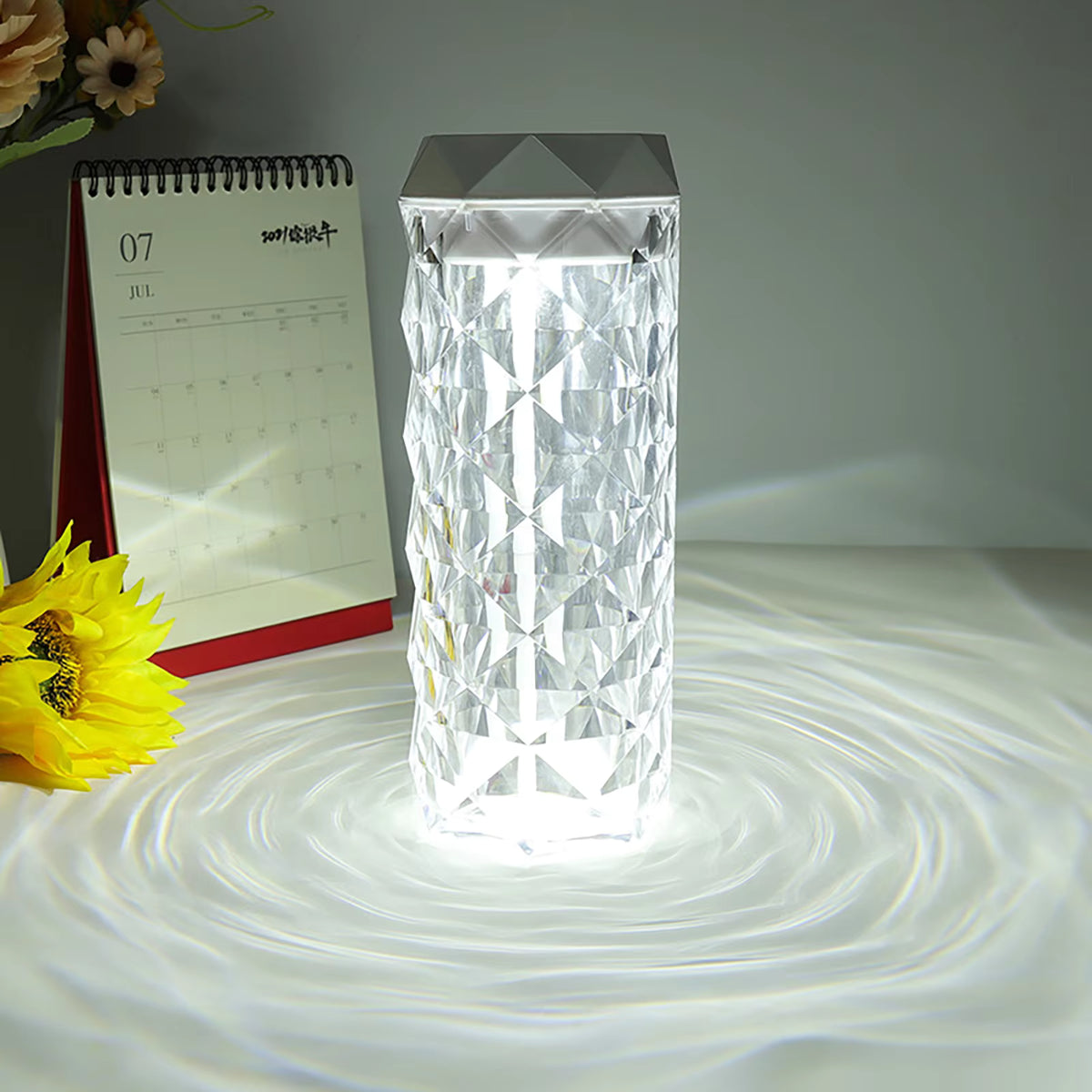 Crystal Humidifier - Cool Mist Ultrasonic Air Humidifier with LED Light