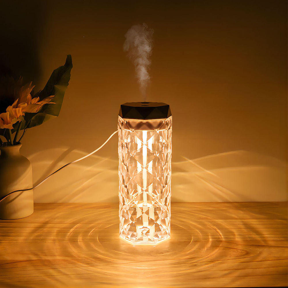 Crystal Humidifier - Cool Mist Ultrasonic Air Humidifier with LED Light