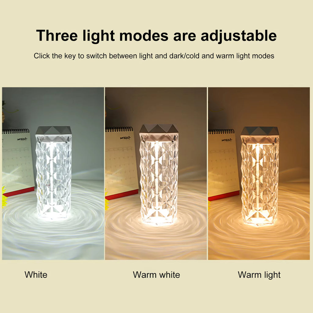 Crystal Humidifier - Cool Mist Ultrasonic Air Humidifier with LED Light