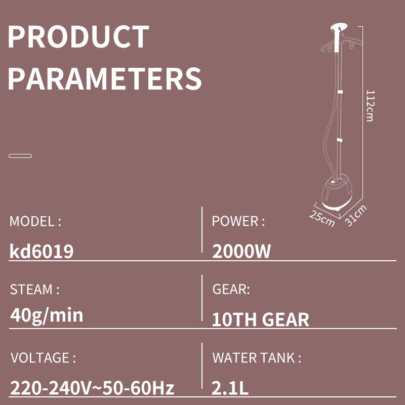DSP KD6019 2000W Vertical Garment Steamer - Clothes Wrinkle Remover