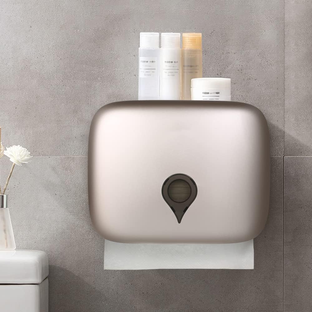 Gold Tissue Dispenser, Wall Mounted Tissue Box Holder