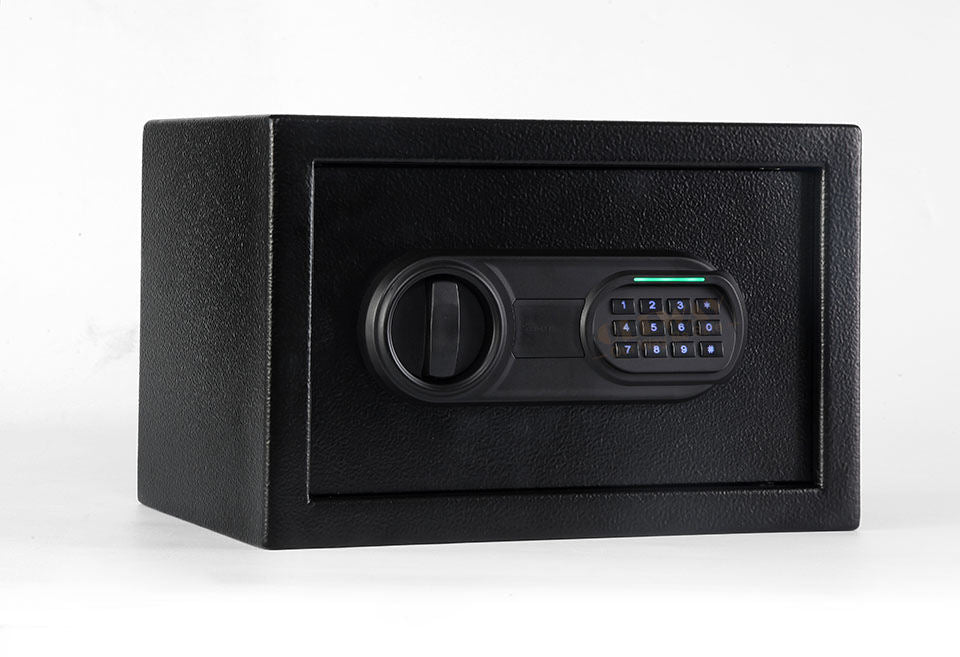 Black Digital Safe Box with Keypad & Emergency Key - Steel Security Safe