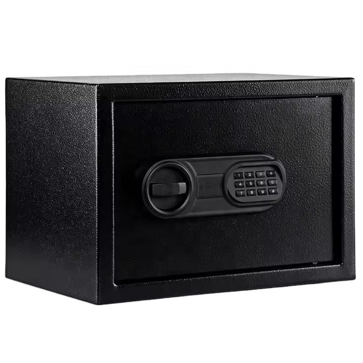 Black Digital Safe Box with Keypad & Emergency Key - Steel Security Safe