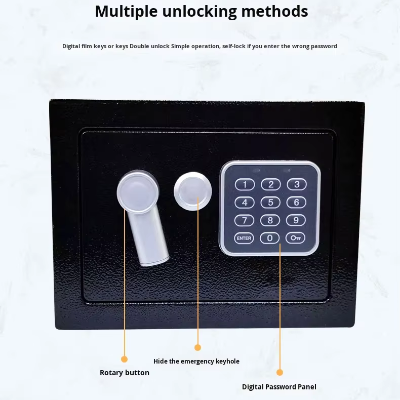 Mini Electronic Safe Box - Digital Cash & Jewelry Safe for Home & Hotel