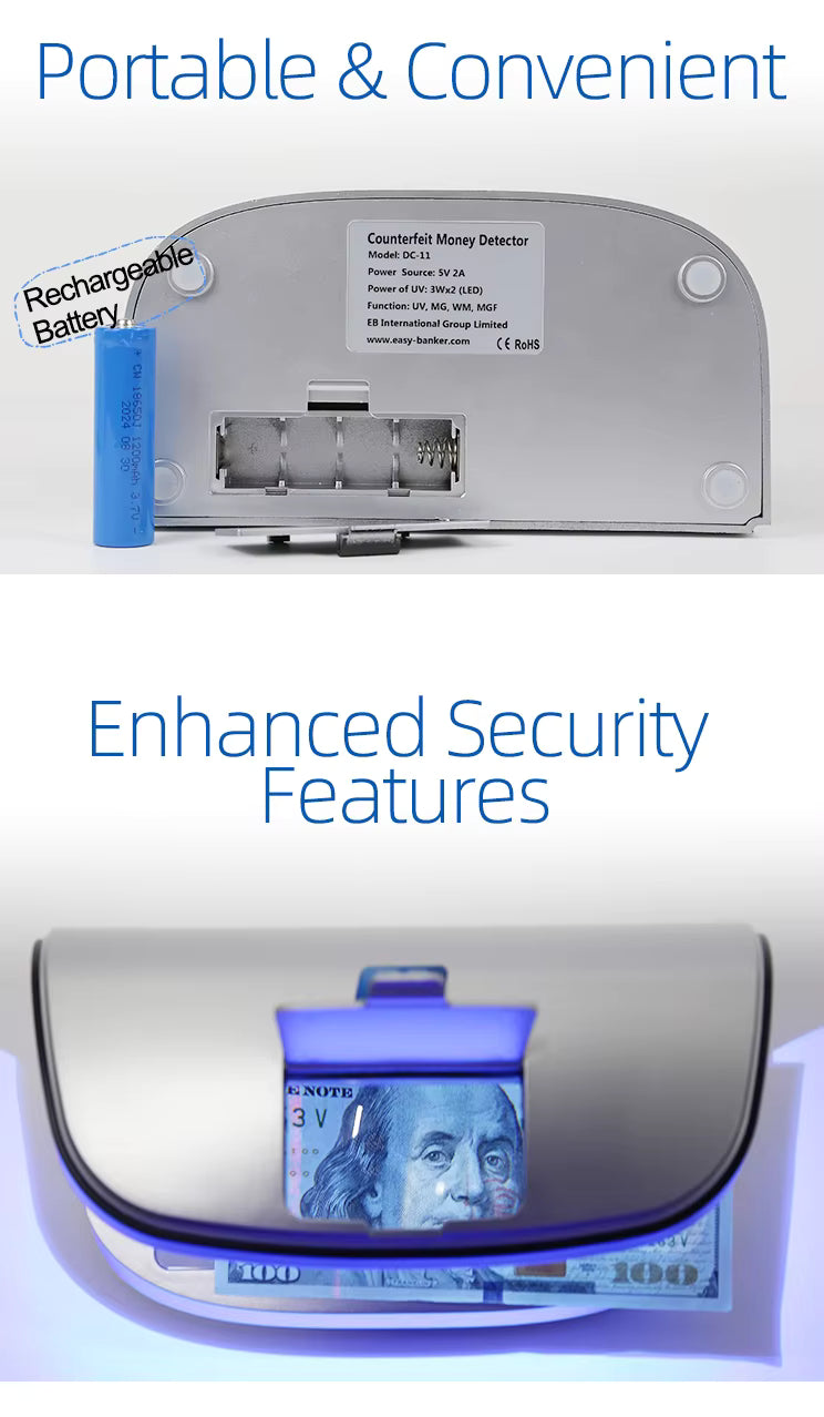 AL-11 UV MG Fake Note Detector, Counterfeit Money Checker