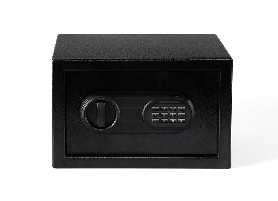 Black Digital Safe Box with Keypad & Emergency Key - Steel Security Safe