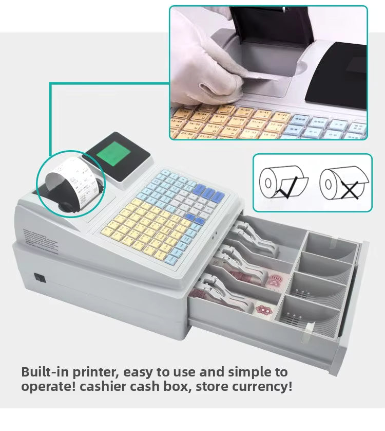 C50 All-in-One POS Cash Register with UV Money Detector & LCD Display