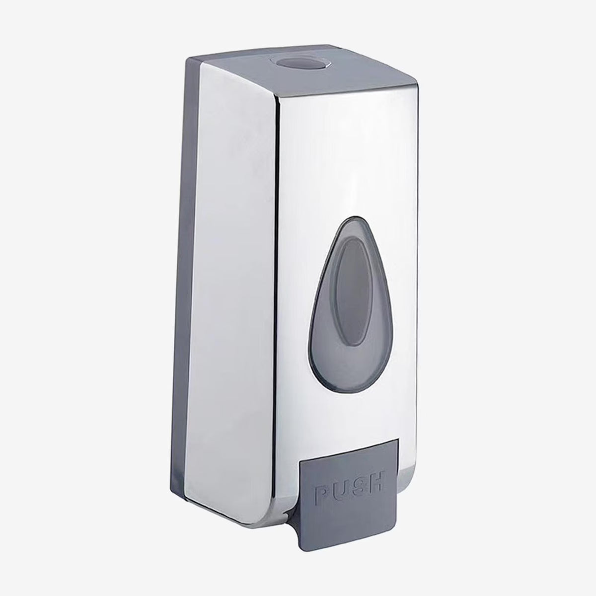 Soap Dispenser 400ml Chrome with Grey Push Pump, Refillable