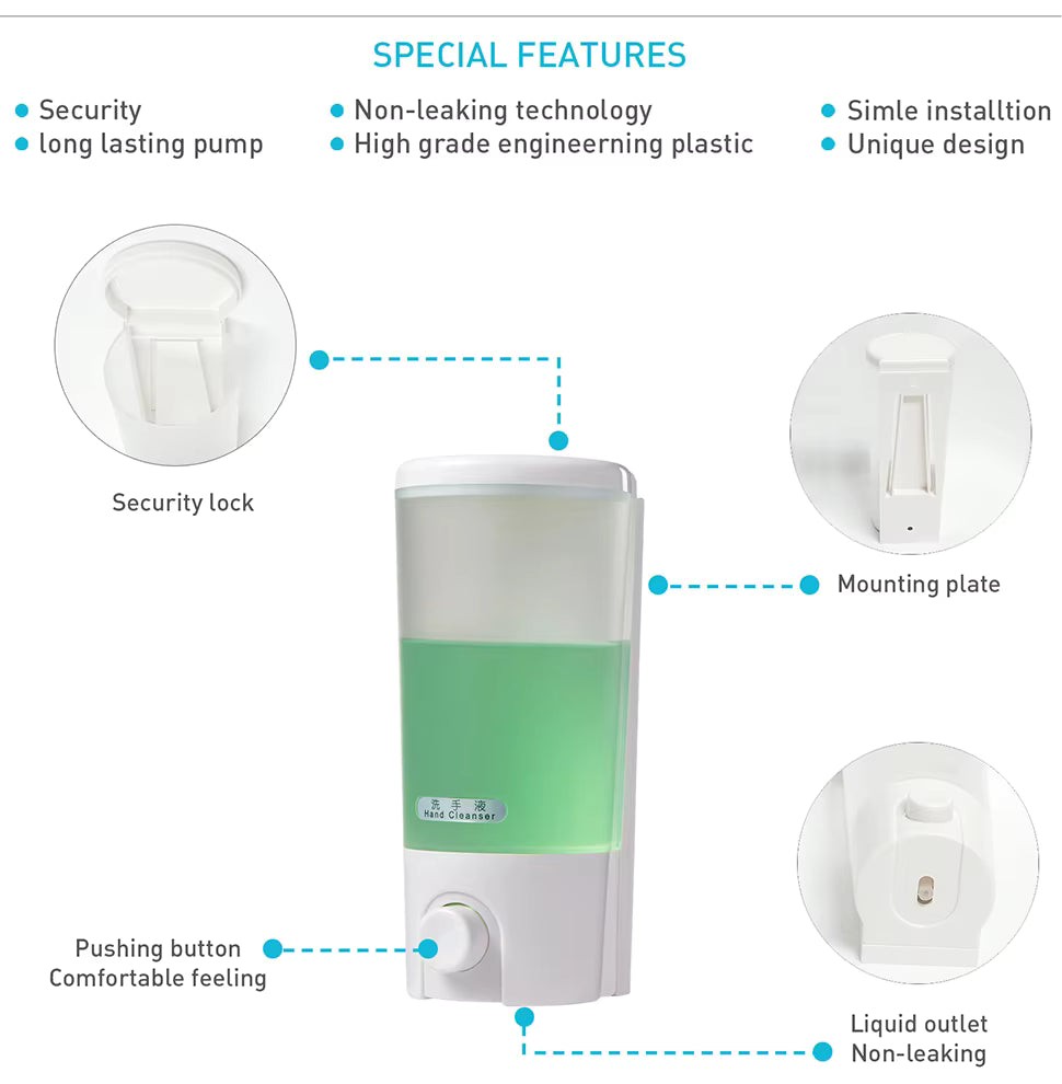 Soap Dispenser 400ml 9101, Refillable Liquid Soap Pump for Kitchen