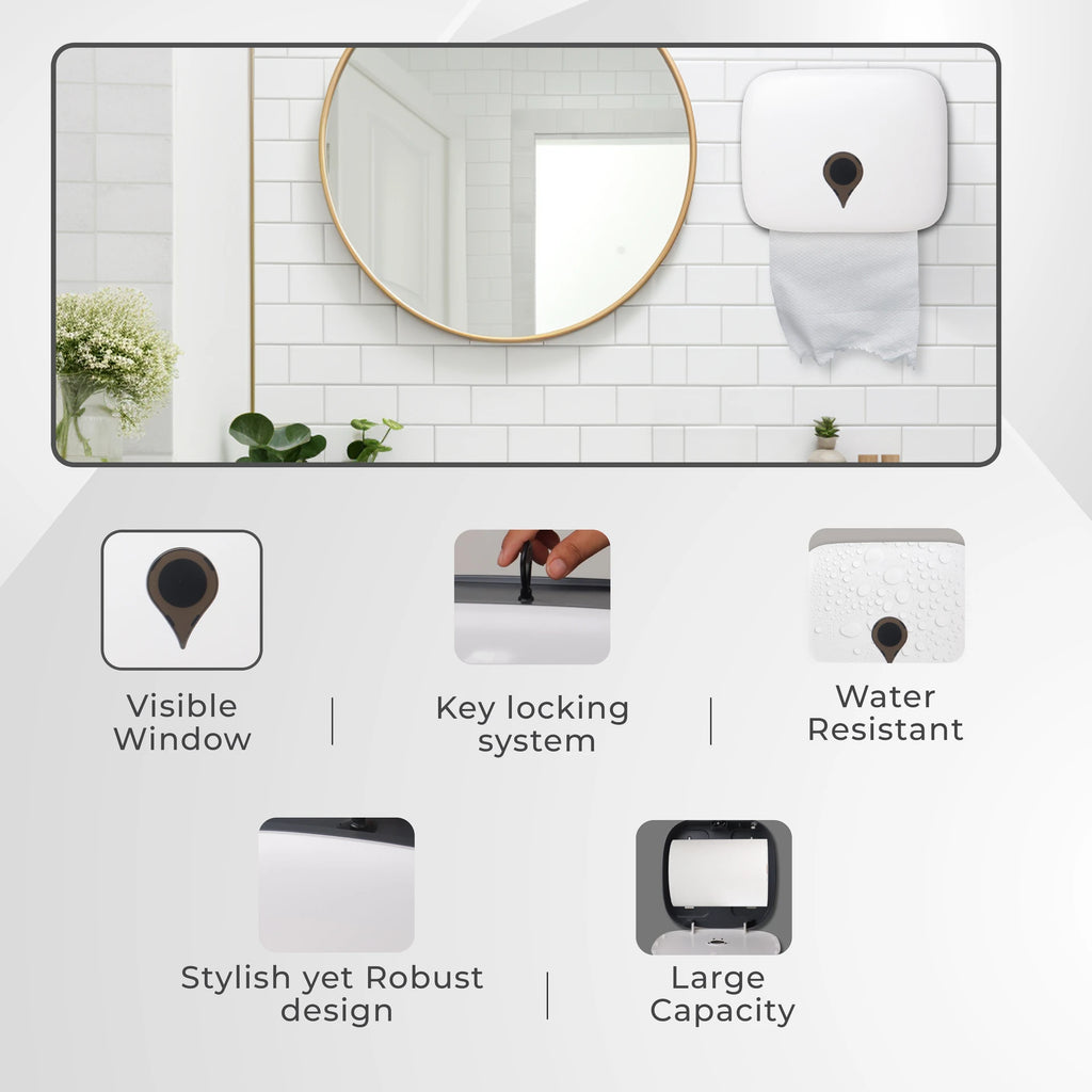 White Tissue Dispenser, Wall Mounted Tissue Box Holder