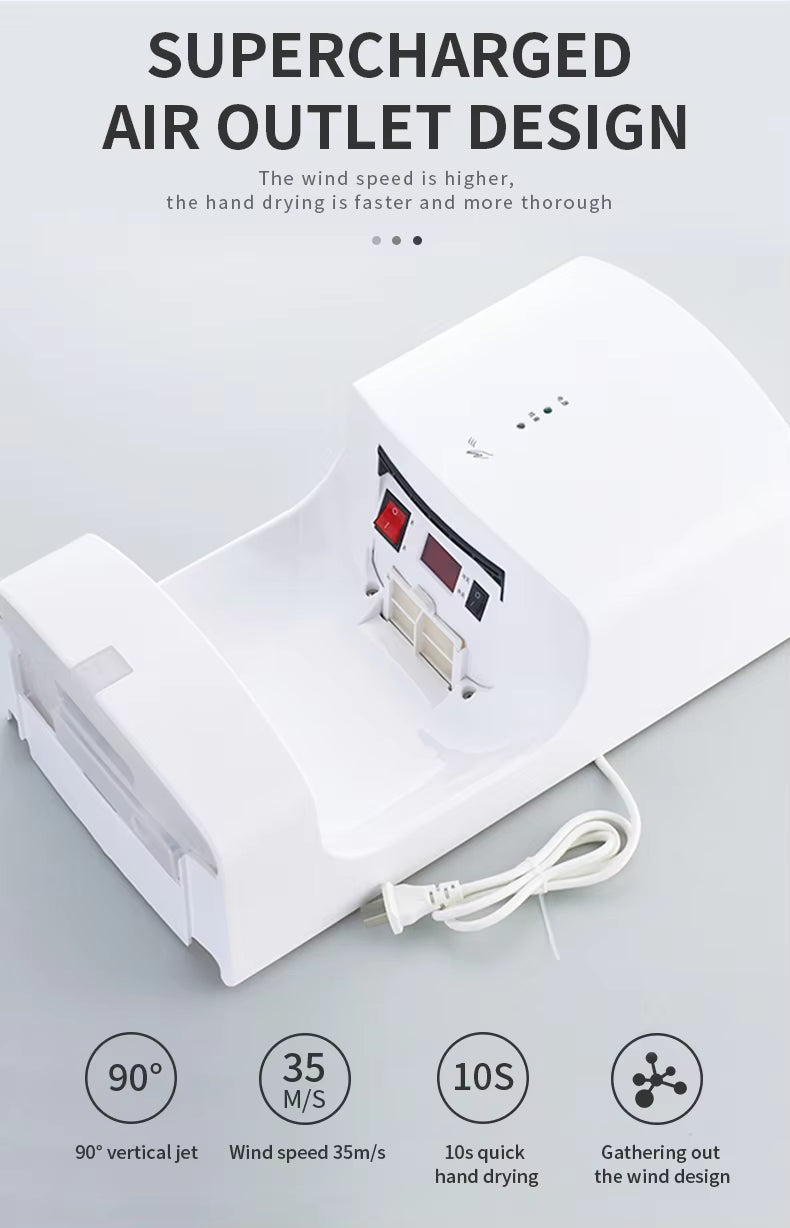 Long Hand Dryer - Slim Automatic Wall Mounted Electric Hand Dryer